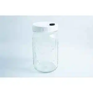 Mycology Ball 1L Kilner jar with injection port and air vent, genuine and autoclavable, ideal for storage or mycology projects, shown on a plain white background.
