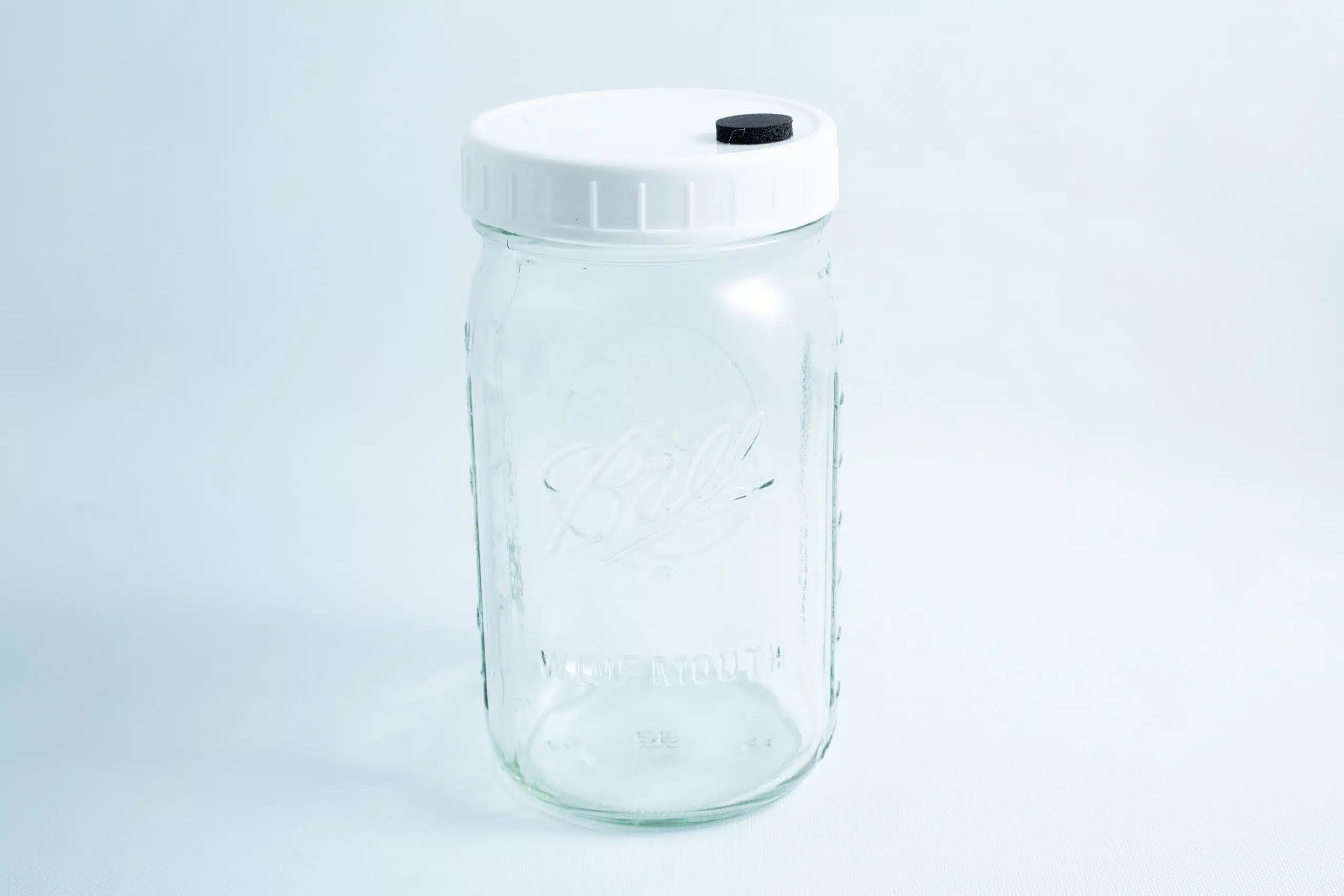 Mycology Ball 1L Kilner jar with injection port and air vent, genuine and autoclavable, ideal for storage or mycology projects, shown on a plain white background.
