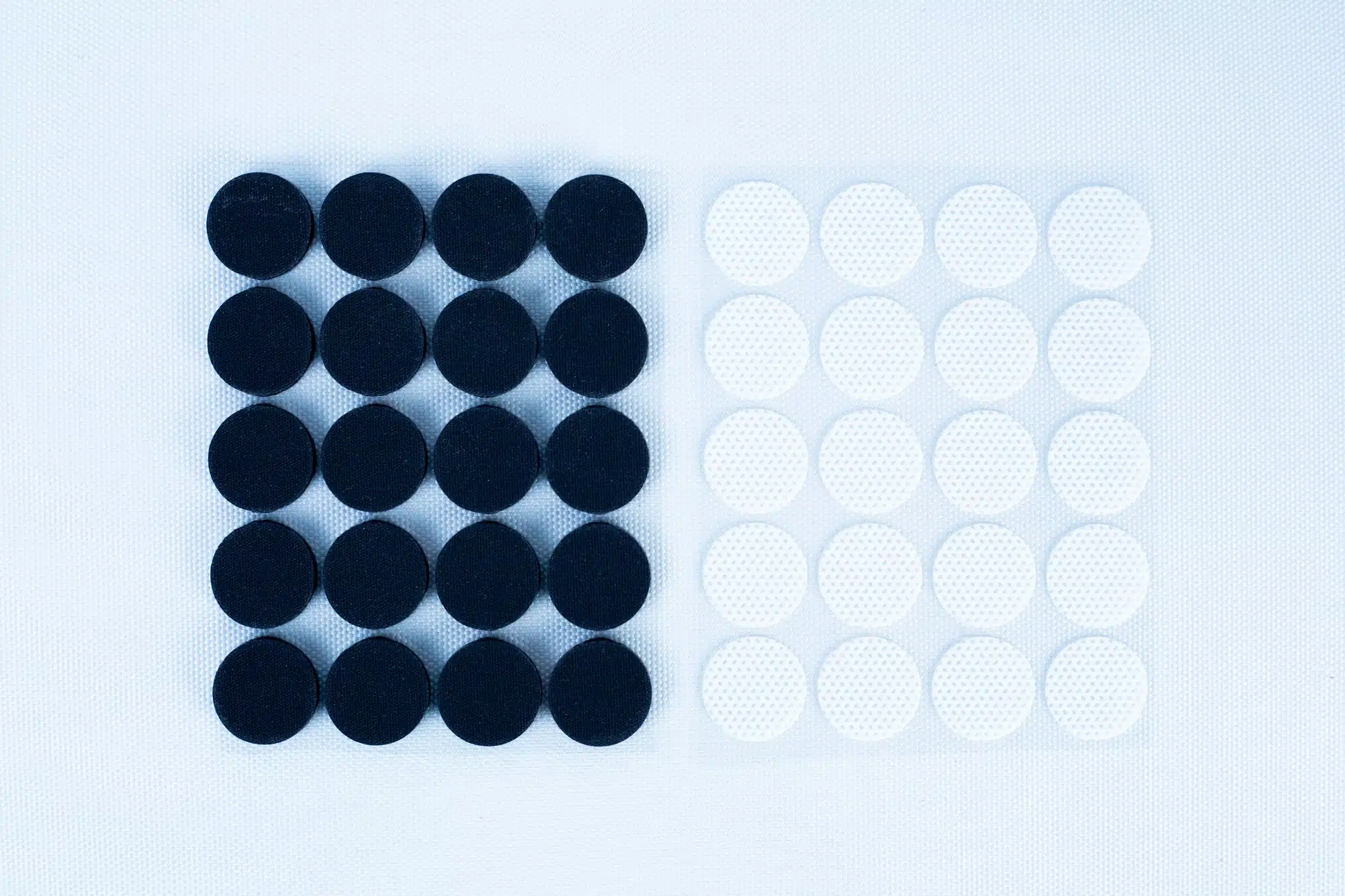 Black and white round Self-healing Injection Port & Air Vent Filter-3M dots, similar to an air filter vent, are arranged in a grid on a light background.