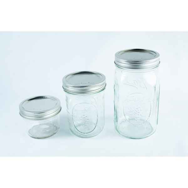 3 Mason jars with Metal lid and band set for wide mouth mason jar | 86mm