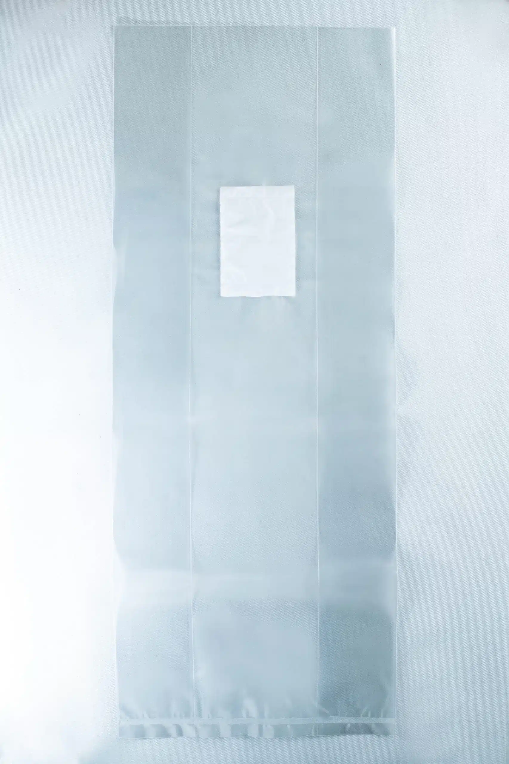 Unicorn Mushroom Grow Bags for spawn and substrate 1 The Mushroom Grow Bags Unicorn for spawn and substrate feature translucent plastic with a white rectangular patch in the centre, perfect for cultivating mushrooms, and are shown on a light background.