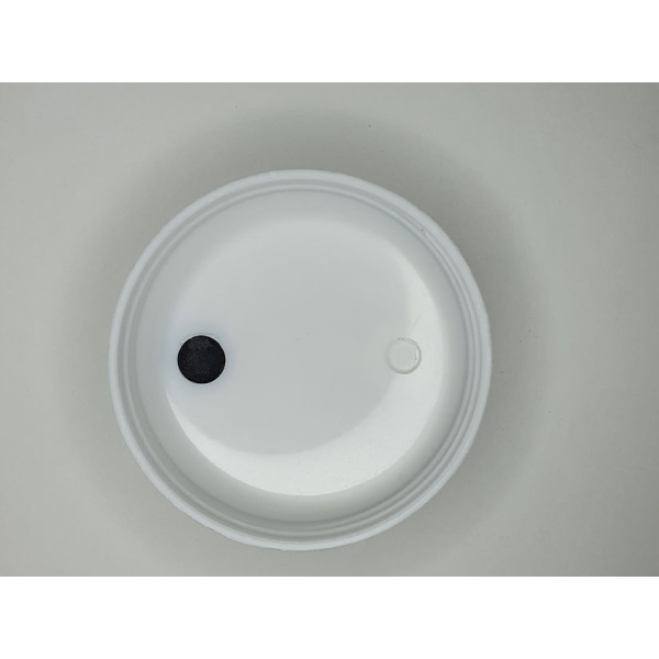 Mycology premade Wide Mouth Mason Jar Lids white with injection port and air filter top view