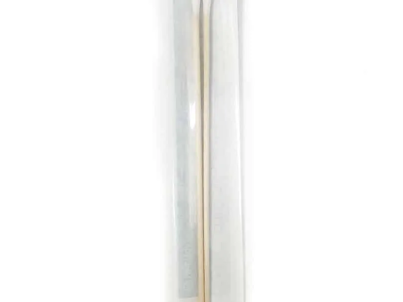A pair of sterile cotton bud applicator/swab sticks with wooden handles in a clear plastic sleeve, shown on a plain white background.