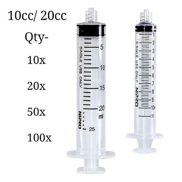 Syringes Luer lock 10ml or 20ml