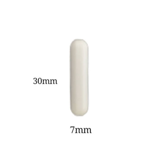 7*30 mm Magnetic Stirrer bar- PTFE Lab Spinner Cylinder White