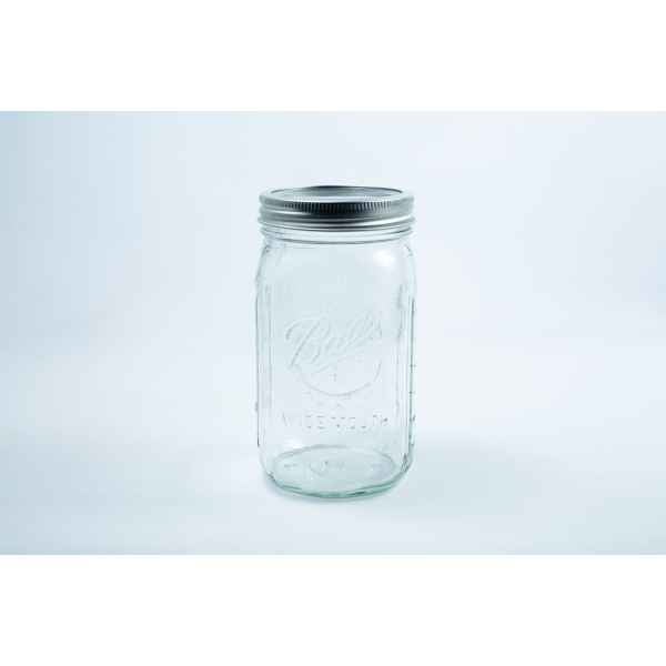 Ball mason jars 1 Litre 12x for canning autoclavable front view