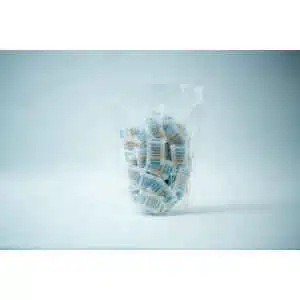 A clear plastic bag containing Desiccant Silica Gel 5g | Reusable, with each packet individually wrapped, displayed on a white background.