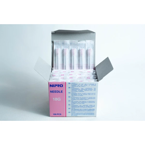 Nipro Needles 18G sterile hypodermic whole box 100pcs