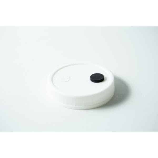 Mycology premade Wide Mouth Mason Jar Lids white with inj port and air filter