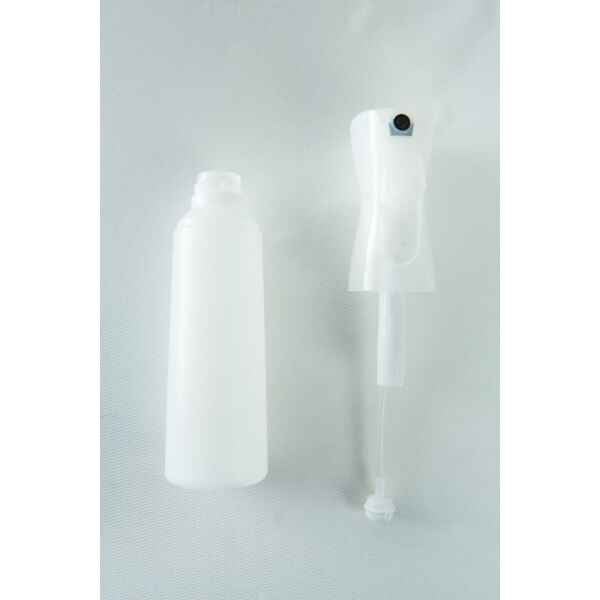 The Spray Bottle Atomiser Mushroom fine mist 300ml and a white plastic spray bottle with a trigger are set against a light background.