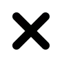 A black X or close icon on a light grey background.