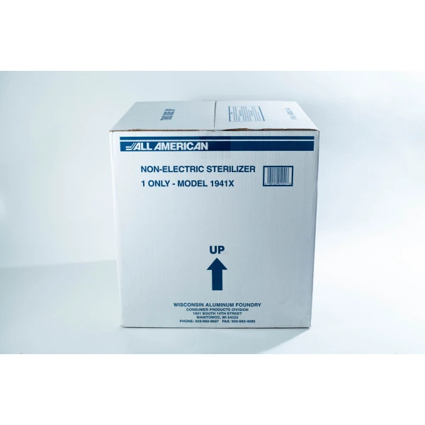 Outside Packaging for 1941x Non-Electric All American Steam Sterilizer autoclave, Front View