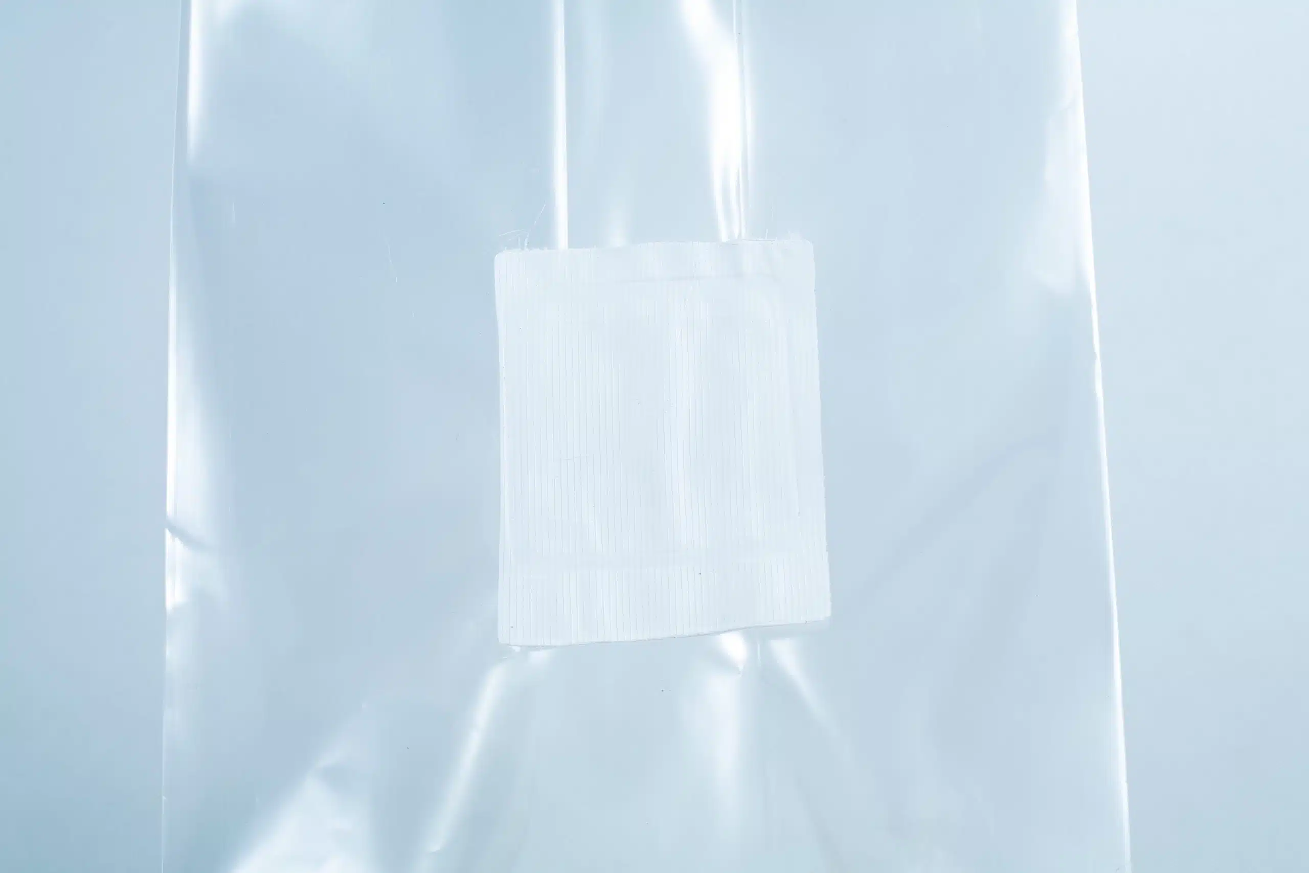 Unicorn Mushroom Grow Bags for spawn and substrate 2 A small white adhesive plaster on a clear plastic surface, perfect for use with Millet pre-sterilised mushroom grains w/injection port and digital instructions.