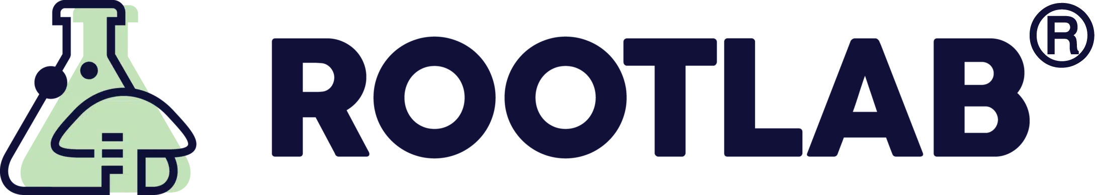 Rootlab logo with a green flask and mushroom graphic next to bold text ROOTLAB and a registered trade mark symbol.