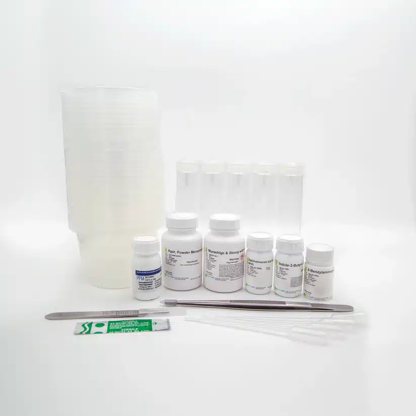 Plant Cell Tissue Culture Starter Kit 6 The Plant Cell Tissue Culture Starter Kit includes plastic cups, bottles, test tubes, droppers, tweezers, and an alcohol prep wipeโideal for tissue culture or plant cell experiments.