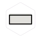 A grey rectangular block with a black outline, centred inside a faint hexagon on a white background, ideal for showcasing premium mushroom growing supplies.