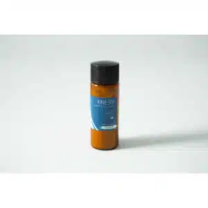 Brown bottle with black cap and blue label reading “Plant Cell Kinetin Powder” on a plain light background.