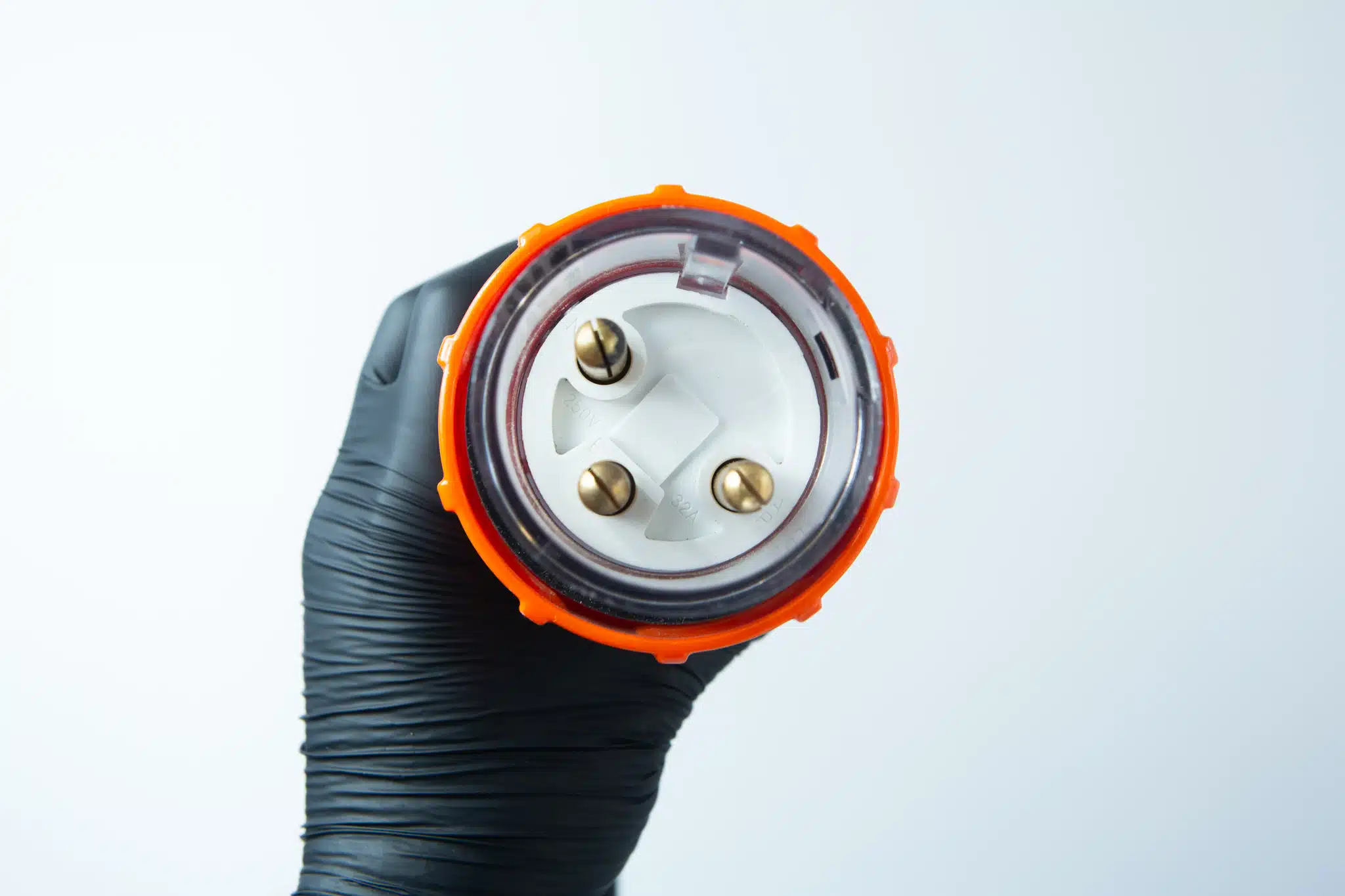 Vertical Autoclave 150 Liters (Automatic) | Commercial use | 6KW 20 Gloved hand holding the Vertical Autoclave 150 Litres (Automatic) | Commercial use | 6kW, viewed from the front.