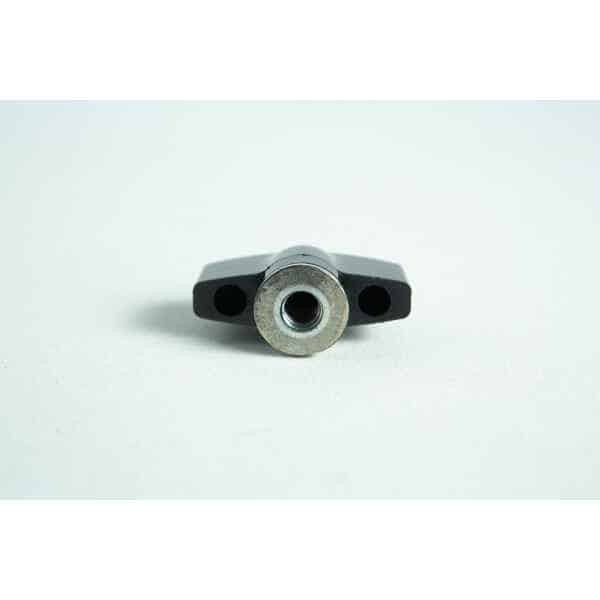 The All American Wingnut, made of black metal with a central circular hole, is shown from the front on a plain white background.