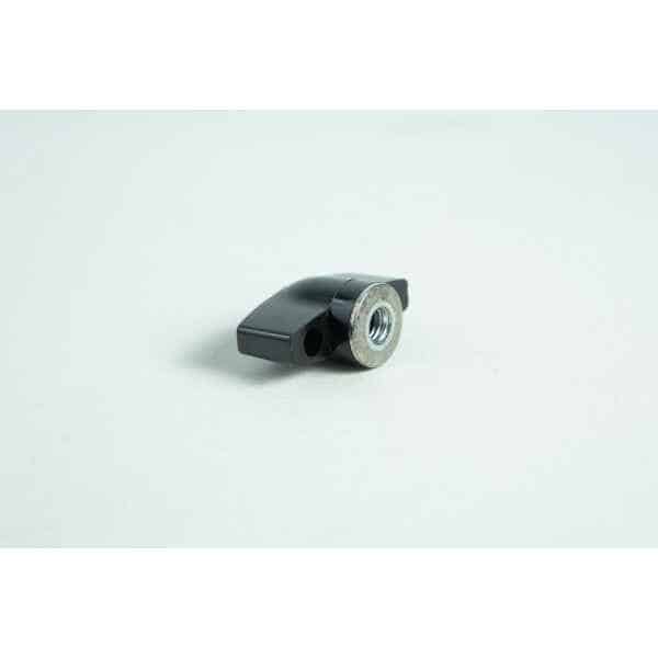 The All-American Wingnut is a black metal lever with a threaded hole, displayed on a plain white surface.