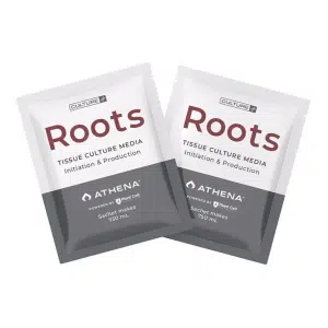 Box of 10 Plant Cell Athena Roots™ Tissue Culture Media sachets, each for initiation and production, 750 ml per sachet.