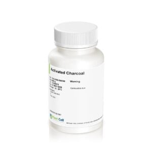 Home 15 A white plastic bottle labelled Plantcell Activated Charcoal with a white cap is displayed against a white background.