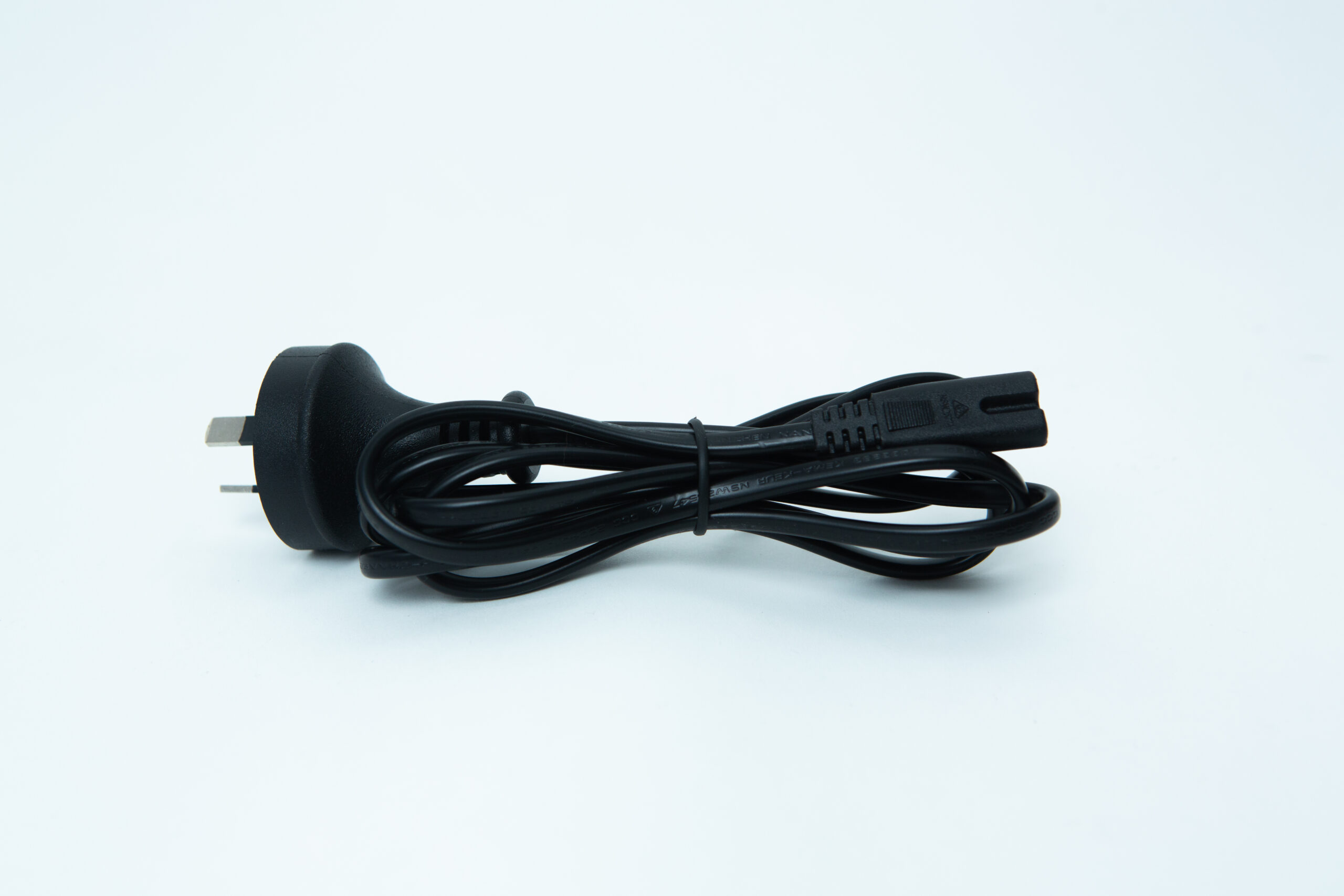 Laboratory Orbital Shaker | 200RPM | 220V | AU Plug 6 Black power lead with a two-pin plug, coiled neatly and secured with a twist tie, on a white background.
