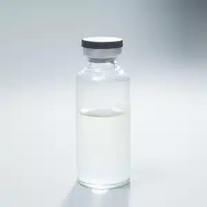 Sterile Liquid Culture Vials, Dr Myc Adaptive LC, 30 ml—crimp sealed with a grey cap and partially filled with transparent liquid in a clear vial on a plain white background—ideal for Adaptive LC applications with no pressure cooker needed.