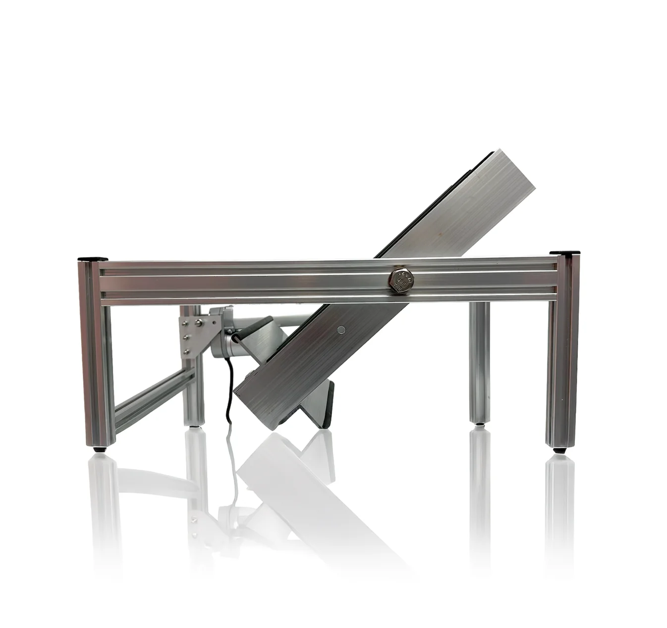 Plant Cell BioTilt™ 8 2 Aluminium frame device with angled panel and attached motor, photographed on a white background—ideal for precise applications such as Plant Cell research. This is the Plant Cell BioTilt™ 8.